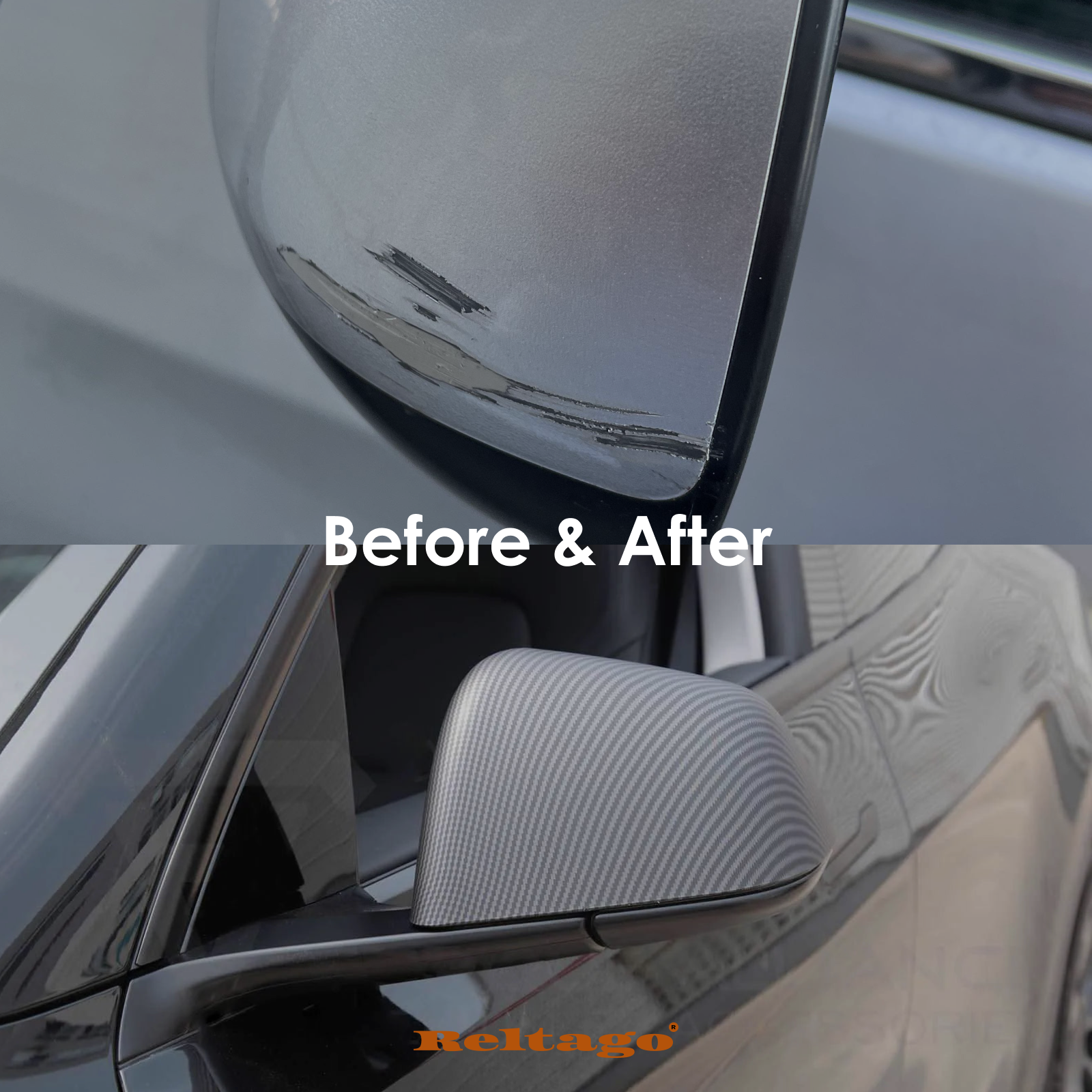 Reltago® Real Carbon Mirror Covers